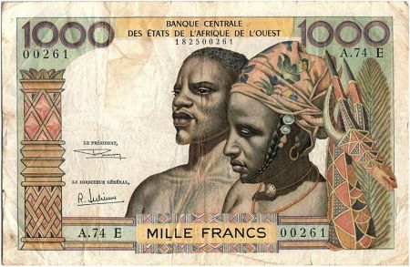 BCEAO 1000 Francs Mauritanie - Fleuve - Lettre E Série A.74 Rare