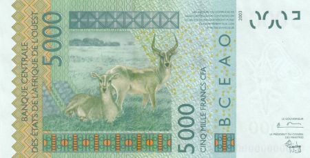 BCEAO 5000 Francs - Poisson-chat - Bananiers - Spécimen - 2003 - A (Côte-d\'Ivoire) - P.117A