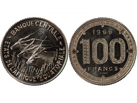 BCEAO AFRIQUE EQUATORIALE - 100 FRANCS 1966 ESSAI