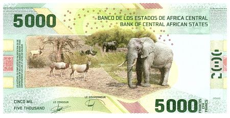 BEAC 5000 Francs - Banque Centrale de Yaoundé - CEMAC - 2020 (2022) - Série A0