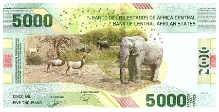 BEAC 5000 Francs - Banque Centrale de Yaoundé - CEMAC - 2020 (2022) - Série C8