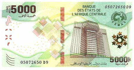 BEAC 5000 Francs - Banque Centrale de Yaoundé - CEMAC - 2020 (2022) - Série D9