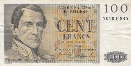 Belgique 100 Francs Leopold I - 17-05-1955 - TTB - P.945