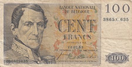 Belgique 100 Francs Leopold I - 22-07-1953 -P.129b