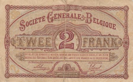 Belgique 2 francs - Reine Louise-Marie d\'Orléans - 1915