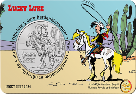 Belgique 5 Euros Commémo. 2024 - Lucky Luke