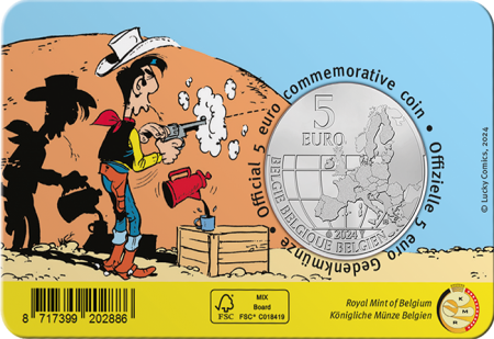 Belgique 5 Euros Commémo. 2024 - Lucky Luke