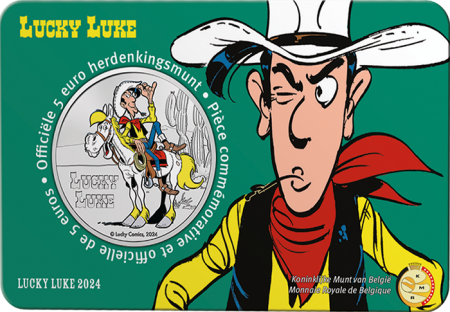 Belgique 5 Euros Commémo. Couleur 2024 - Lucky Luke