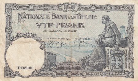 Belgique 5 Francs - Albert & Elizabeth - 05-05-1938