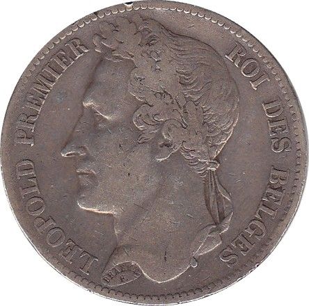 Belgique 5 Francs Leopold I - 1848