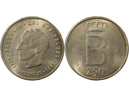 Belgique Baudouin I - 250 Francs Argent, 25 Ans de Règne, en Français - 1976 Bruxelles