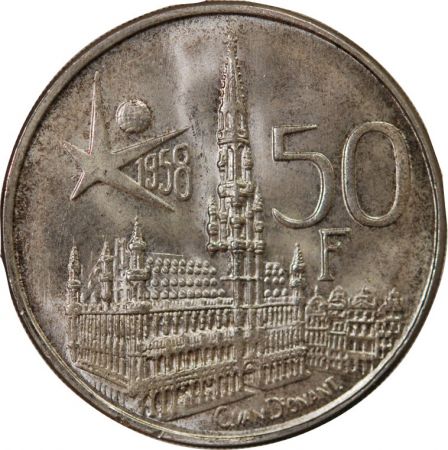 Belgique BELGIQUE  BAUDOUIN - 50 FRANCS ARGENT 1958 - Légende française