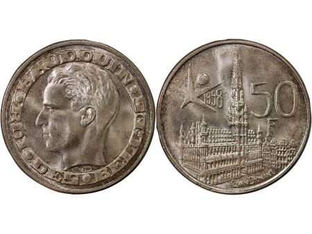 Belgique BELGIQUE  BAUDOUIN - 50 FRANCS ARGENT 1958 - Légende française