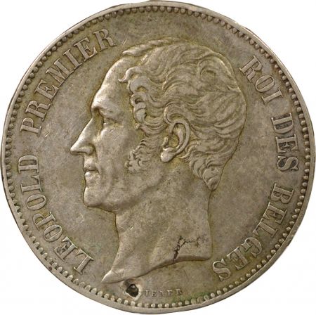 Belgique Léopold I - 5 Francs Argent, Mariage Ducal - 1853 Bruxelles, Percé