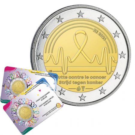 Belgique Lot 2 x 2 Euros Commémo. 2024 - Lutte contre le cancer (NL + FR)