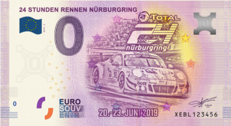 Billet 0 euro Souvenir - 24 Heures du Nürburing - Allemagne 2019