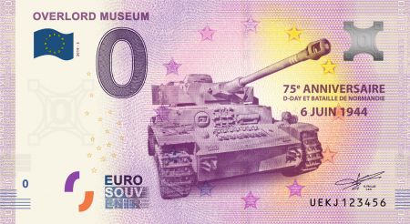 Billet 0 Euro Souvenir - 75 ans du DDAY - Overlord Muséum 2019 France