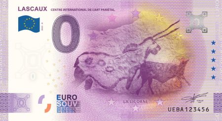 Billet 0 Euro Souvenir - Lascaux - Centre International de l\'Art Pariétal - France 2022