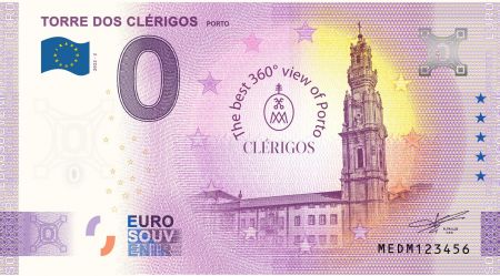 Billet 0 Euro Souvenir - Tour des Clercs - Porto - Portugal 2022