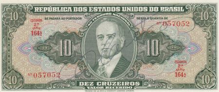 Brésil 10 Cruzeiros,  Getulio Vargas - 1950