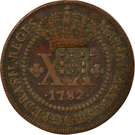 Brésil Jean VI - 40 Réis 1809, Contremarqué sur 20 Réis 1782