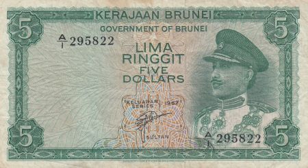 Brunéi 5 Ringgit - Sultan Omar Ali Saifuddin III - 1967