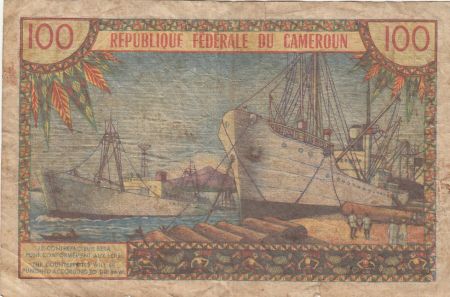 Cameroun 100 francs - Pdt Ahidjo - Bateaux - 1962 - Série A.1 - P.10