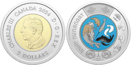 Canada 2 Dollars - Charles III - Célébrons lInuit Nunangat - 2024 - Colorisée