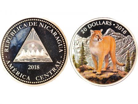 Canada 20 Dollars Colorisé Argent, Puma - 2018 Ottawa