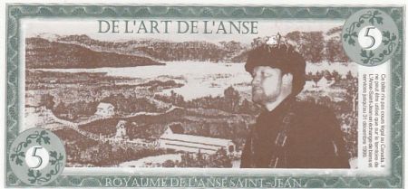 Canada 5 - Royaume de l\'Anse Saint-Jean - Sans valeur légale - 1999