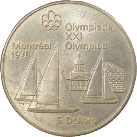 Canada Elisabeth II - 5 Dollars Argent, JO Montréal, Voile - 1973 Ottawa