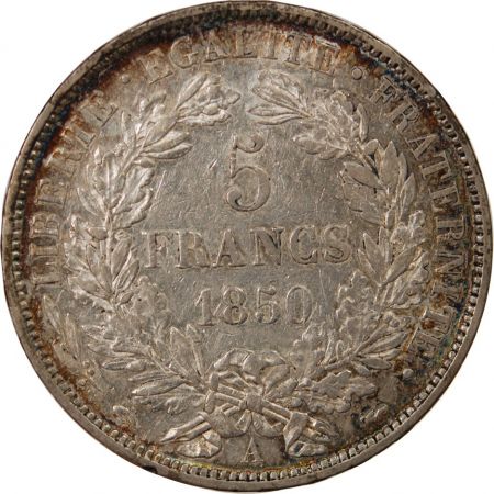 CÉRÈS - 5 FRANCS ARGENT 1850 A PARIS