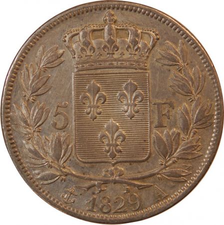 CHARLES X - 5 FRANCS ARGENT 1829 A PARIS 2e Type\ \ 