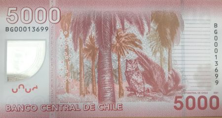 Chili 5000 Pesos - Gabriela Mistral - Prix Nobel 1945 - Polymer - 2021 - P.NEW