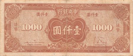 Chine 1000 Yuan - Chine - Sun Yat-Sen - 1945