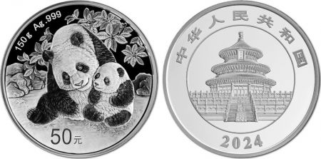 Chine 50 Yuan - Panda 150g - 2024 Argent