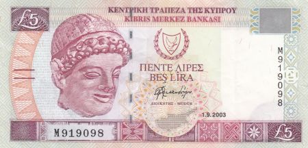 Chypre 5 pounds - Tête, Homme - 2003 - M919098