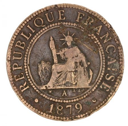 Cochinchine 1 Cent Liberté assise Cochinchine - 1879 A Paris