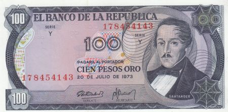 Colombie 100 Pesos oro - Santander - Capitol  - 20-07-1971 - Série Y