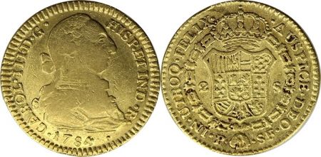 Colombie 2 Escudos Charles III - Armoiries 1784 P Popayan - 1784