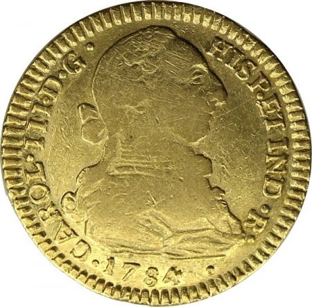 Colombie 2 Escudos Charles III - Armoiries 1784 P Popayan - 1784