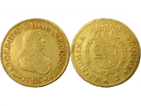 Colombie Charles III - 8 Escudos Or - 1769 Popayan