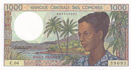 Comores 1000 Francs Femme, île d\'Anjouan - 1994 - Série C.04