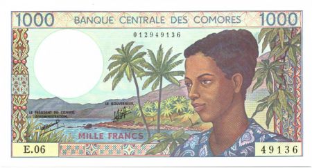 Comores 1000 Francs Femme, île d\'Anjouan - 1994 Série E.06