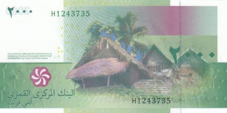 Comores 2000 Francs Mosquée - Huttes - 2005 (2020) - Série H - Neuf - P.17c