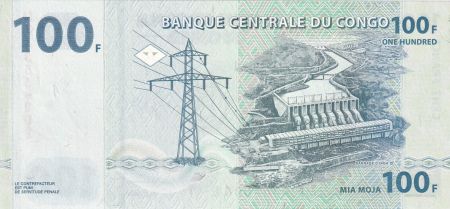 Congo (RDC) 100 Francs - Eléphant - Barrage - 04-01-2022 - Série MF