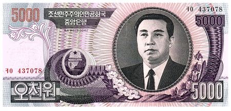 Corée du Nord 5000 won - Kim Il Sung - 2006 - P.46c