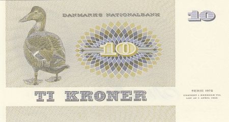 Danemark 10 Kroner C. S. Kirchhoff - Canard - 1977 Série B3 - 2nd ex