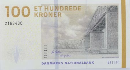 Danemark 100 Kroner - Pont - Jarre - 2015 - Série 2163