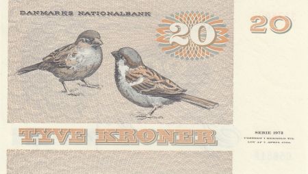 Danemark 20 Kroner, Pauline Tutein - Moineaux - 1985 - Série C5